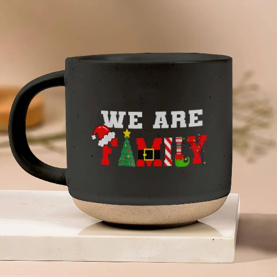 We Are Family Christmas Pajamas Matching Xmas Pottery Mugs