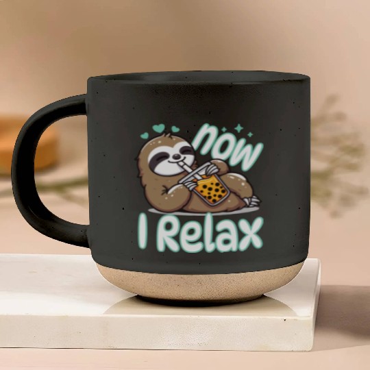 funny quote gift idea bubble tea boba sloth design Pottery Mugs