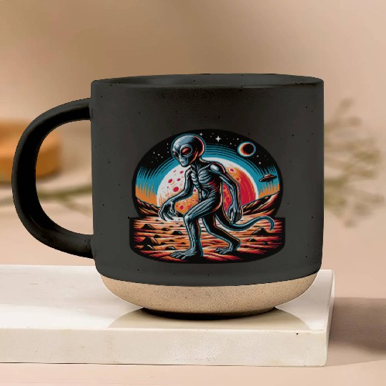 Alien on Mars Pottery Mugs