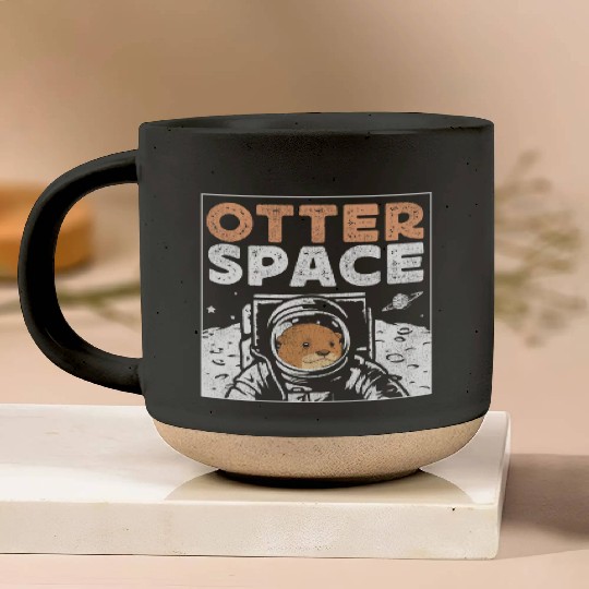 Otter Pun Space Science Astronaut Pottery Mugs