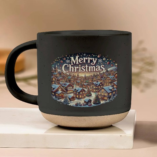 Cozy Winter Village - Christmas Lights and Cheer Pottery Mugs