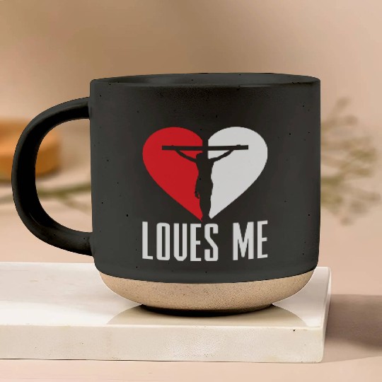 Jesus Loves Me Christian Christmas Pottery Mugs