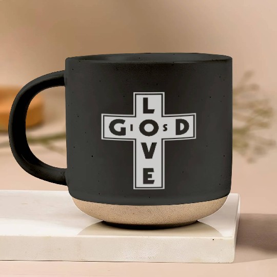 God Is Love Love Jesus Christian Christmas Pottery Mugs
