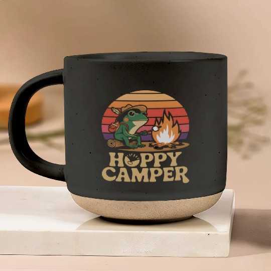 Hoppy Camper Frog Pottery Mugs