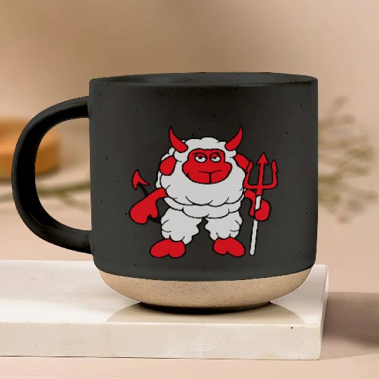 Sheep Devil Satan Hell Evil Trident Horns Cool Fun Pottery Mugs