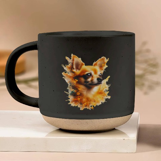 Chihuahua splash portrait Pottery Mugs
