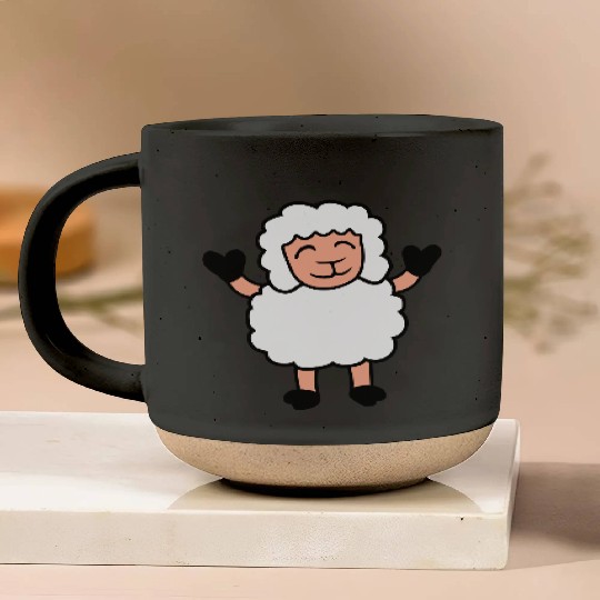 Sheep Baby Standing Cute Cute Lamb Child Happy Fun Pottery Mugs