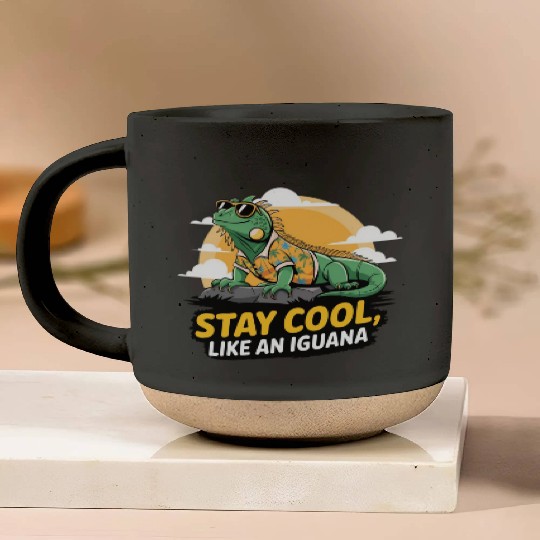 Fun and Colorful Iguana Art for Reptile Lovers Pottery Mugs