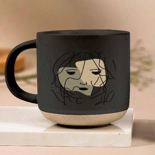 Minimalist Lonely Muted Face Pottery Mugs