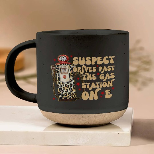 Funny Gas Station Leopard Print Design Pottery Mugs