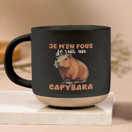 Je M'en Fous Je Suis Un Capybara - Sweet Capybara Pottery Mugs