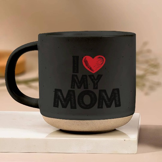 I Love My Mom Hand Sketch Pottery Mugs