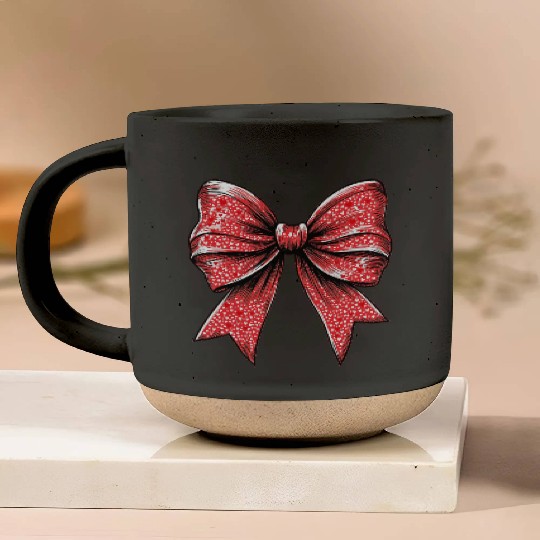 Valentine's Day Heart Coquette Bow Retro Pottery Mugs
