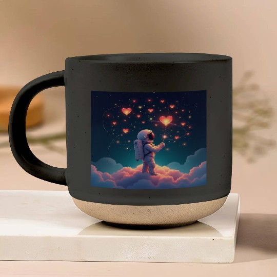 Astronauts are full of love Pottery Mugs