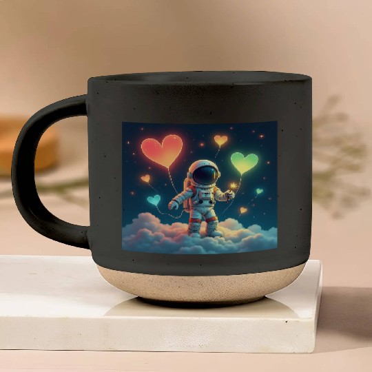 Astronauts are full of love Pottery Mugs