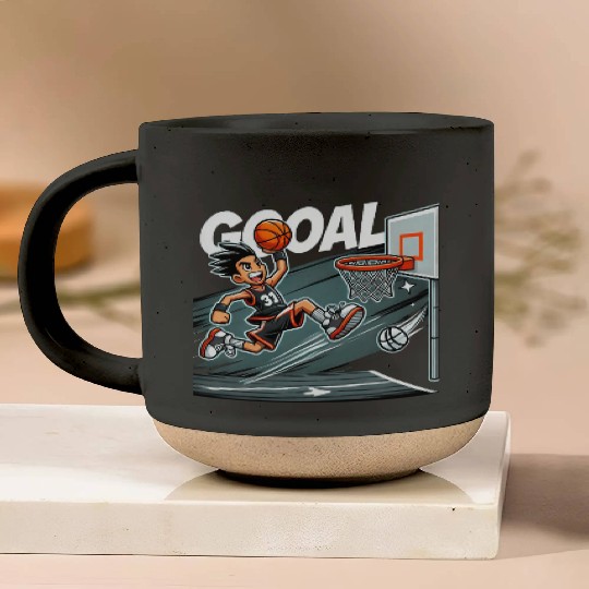 Slam Dunk Basketball Goal Cartoon Design Pottery Mugs
