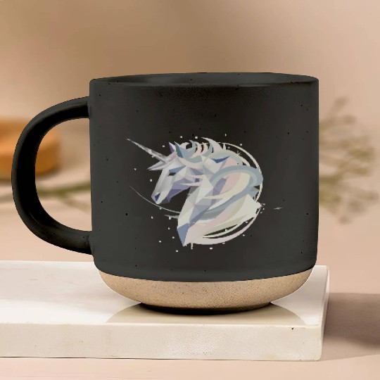 Magical geometric unicorn in pastel colors Pottery Mugs
