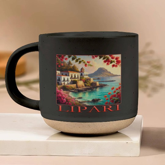 Lipari Volcano Mediterranean Terracotta Vacation Pottery Mugs