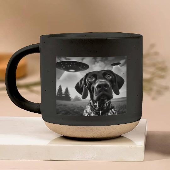German Shorthaired Pointer Funny Sci-fi Graphic Se Pottery Mugs