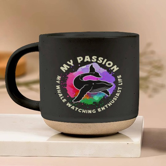 Whale Watching My Passion My Whale Marine Animal Pottery Mugs