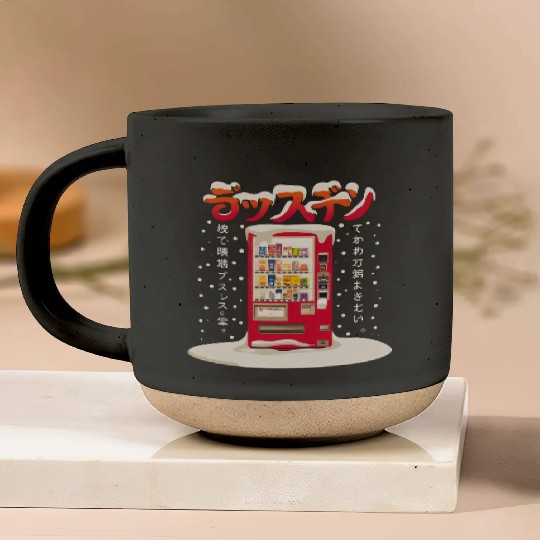 Japanese Retro Vintage Vending Machine in the Snow Pottery Mugs