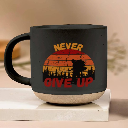 Never Give Up Forest Adventure Design Pottery Mugs