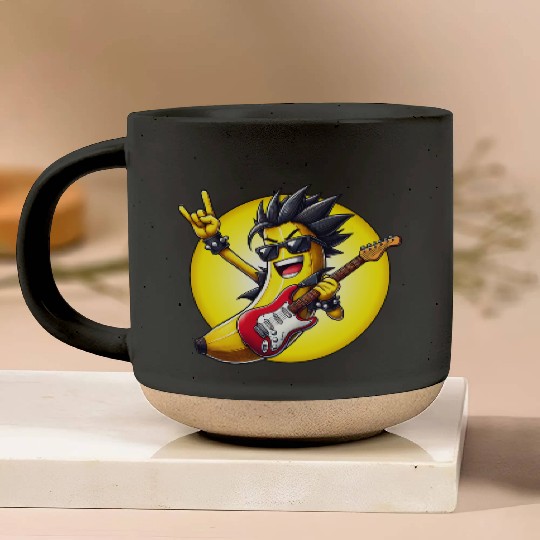 Cool Banana Playing Guitar Pottery Mugs