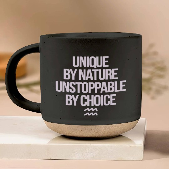 Aquarius Zodiac Unique By Nature Unstoppable Pottery Mugs