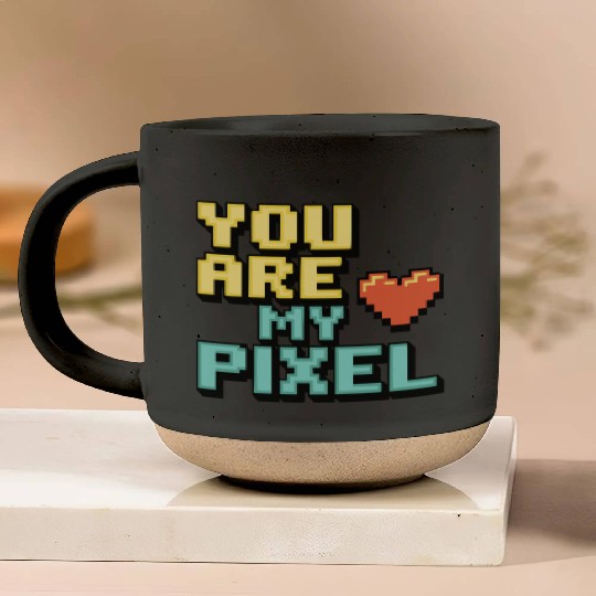 Gamer Valentine's Pixel 8-bit Gaming Couple Pottery Mugs