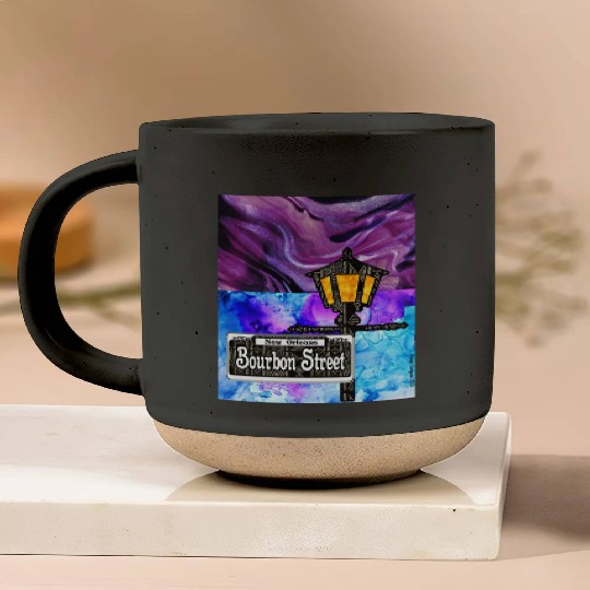 Purple Bourbon Street Lamp Post Pottery Mugs