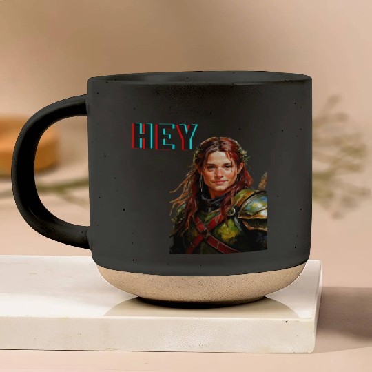 Fantasy Warrior Girl Art – Bold RPG Design Pottery Mugs