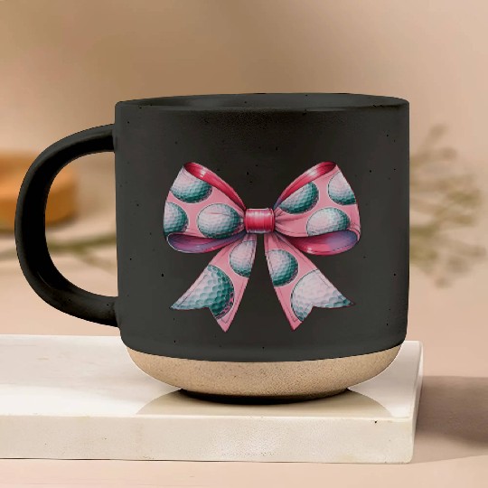 Coquette Bow Golf Ball Pattern Mothers Day Pink Pottery Mugs