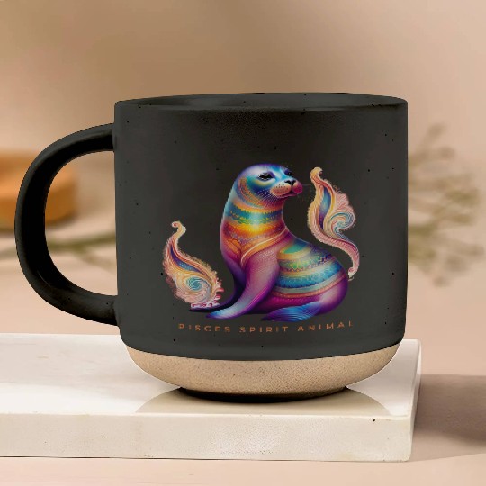Pisces Spirit Animal Seal Alebrije Female Pottery Mugs