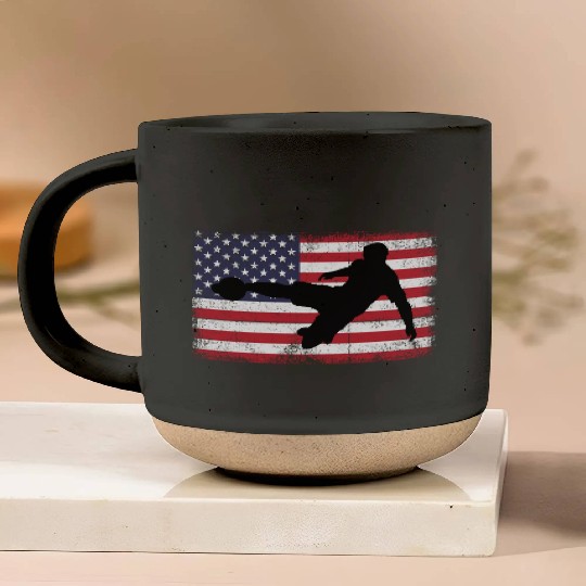 Ball Soccer American Flag USA Boys Men Pottery Mugs