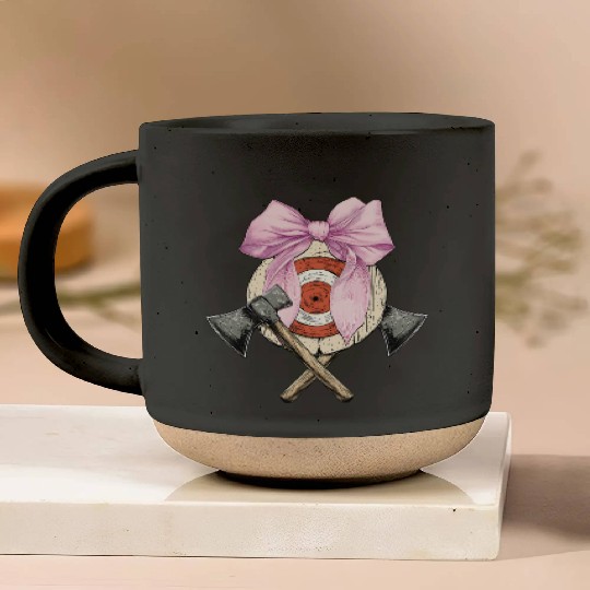 Coquette Bow Axe Throwing Axe Thrower Mothers Day Pottery Mugs