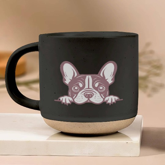 French Bulldog Frenchie Sweet Face Pink Pottery Mugs