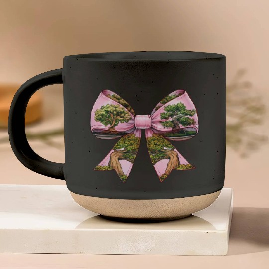 Coquette Bow Bonsai Japanese Zen Mothers Day Pottery Mugs