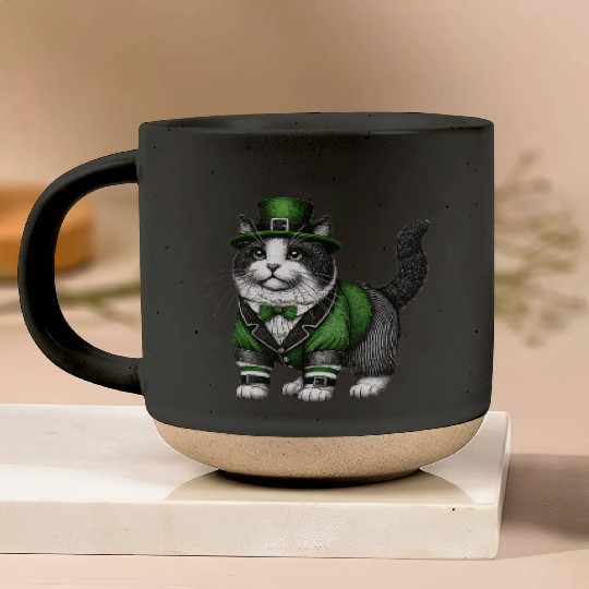 Lucky Cat in Green - St. Patrick’s Day Pottery Mugs