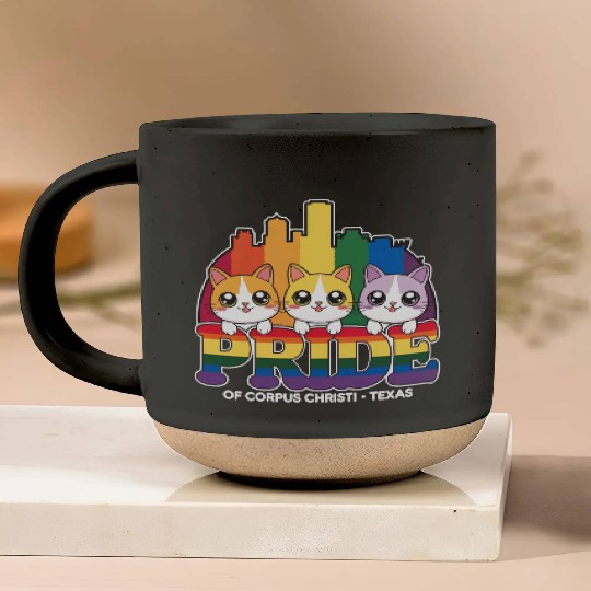 Pride of Corpus Christi City Texas USA Rainbow Fla Pottery Mugs