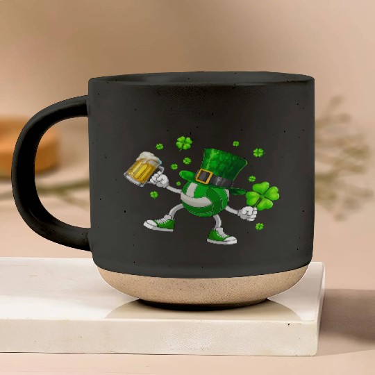 Volleyball Drinking Beer St Patrick's Day Pottery Mugs