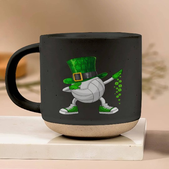 Funny Dabbing Shamrock Volleyball St Patrick's Day Pottery Mugs