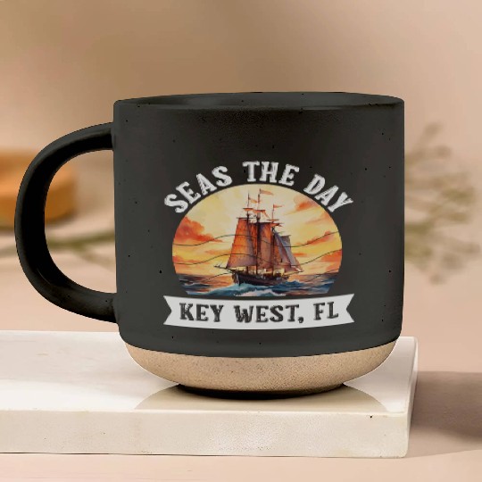 Florida Keys SEAS THE DAY IN KEY-WEST FLORIDA Pottery Mugs