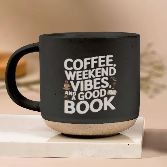 Coffee, weekend vibes, and a good book Pottery Mugs