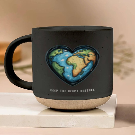 Keep the Heart Beating Environment Earth Day Earth Pottery Mugs