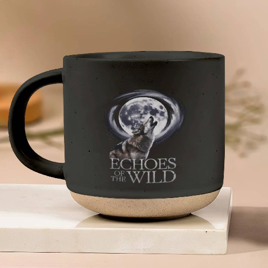 Echoes Of The Wild Howling Wolf Moon Art Pottery Mugs
