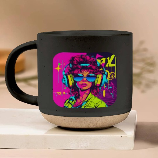 iconic pop culture 80s style fashion Pottery Mugs