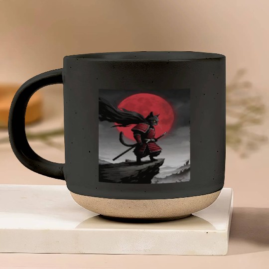 Japanese Cat Samurai Cat Pottery Mugs