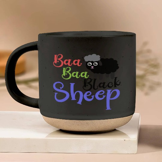 Baa Baa Black Sheep – Whimsical Nursery Rhyme Art Pottery Mugs