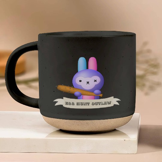 Egg Hunt Outlaw Easter Pottery Mugs