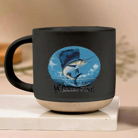 Wicked Fish Sailfish Adventure Ocean Breeze Pottery Mugs